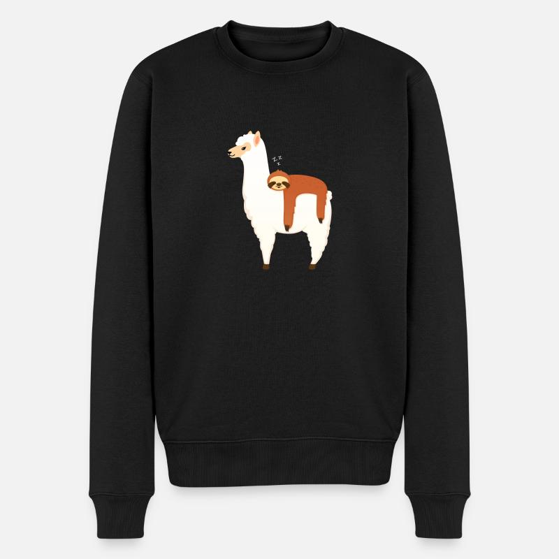 Sloth Sleeping On Alpaca - Pull Premium bio Homme - noir