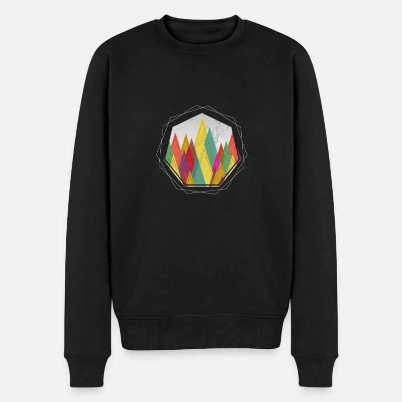 Wald - Geometrisch Modern Abstrakt Kunst Geschenk - Männer Premium Bio Pullover - Schwarz