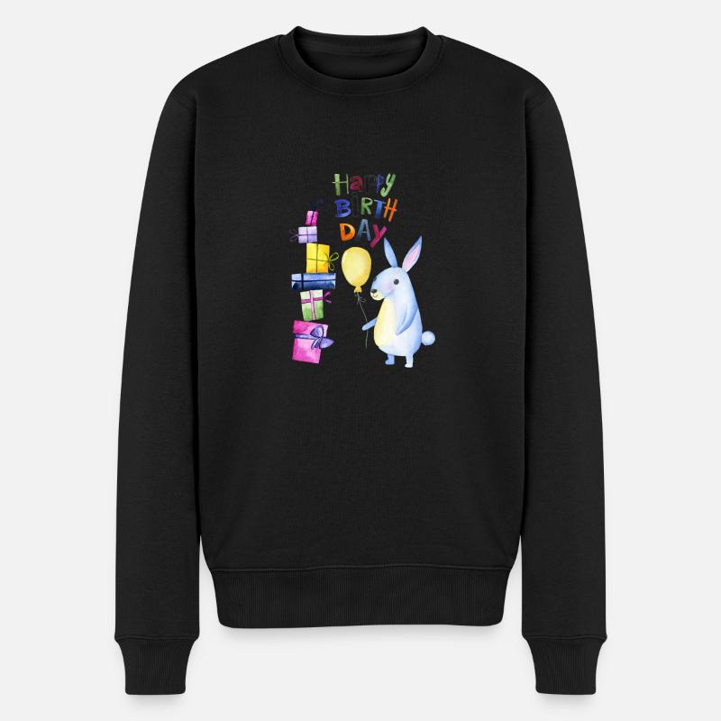 Happy Birthday kleiner Hase - Männer Premium Bio Pullover - Schwarz