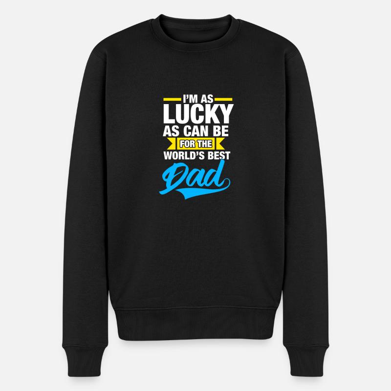 Bester Vater der Welt - Männer Premium Bio Pullover - Schwarz