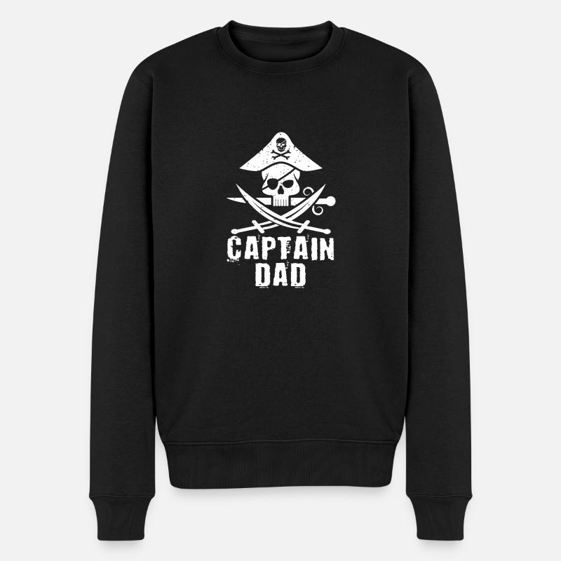 Captain Dad Geschenk Vatertag shirt Vater Papa - Männer Premium Bio Pullover - Schwarz