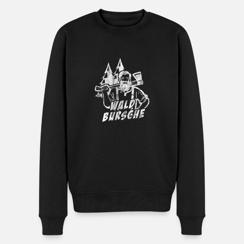 Wald Bursche Geschenk Holzhacker Holzfäller shirt - Männer Premium Bio Pullover - Schwarz