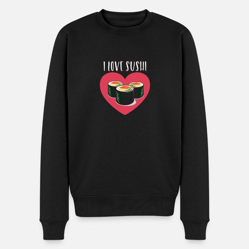 J'aime les sushis - Pull Premium bio Homme - noir
