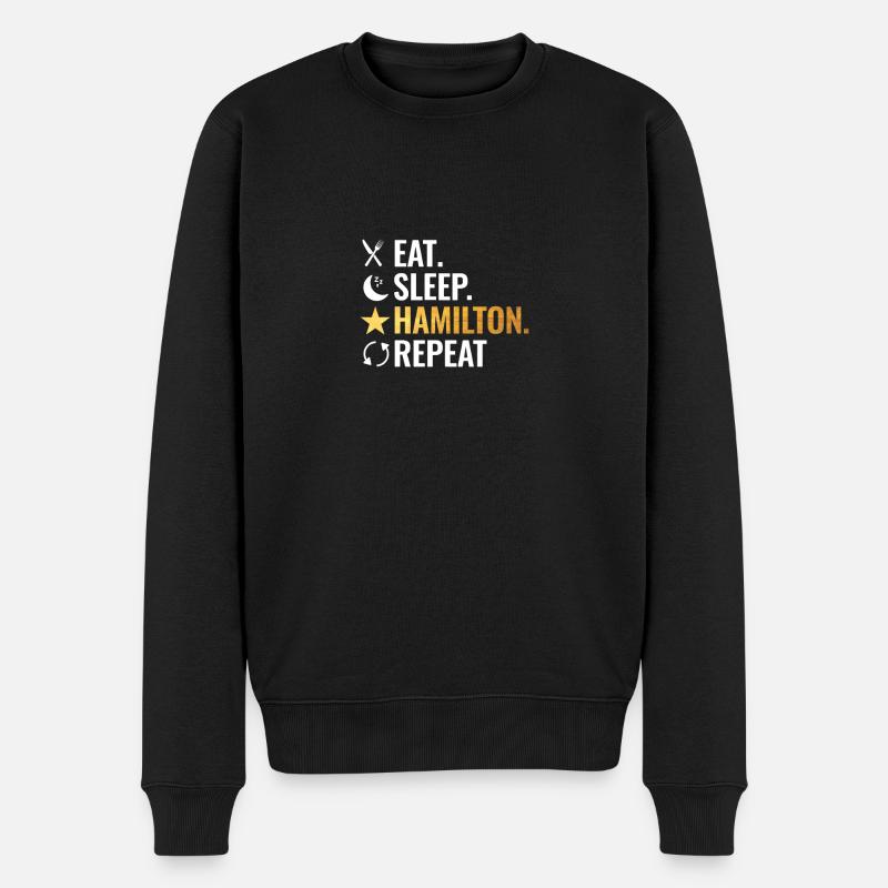 Mangez Sleep Répétez Hamilton - Pull Premium bio Homme - noir