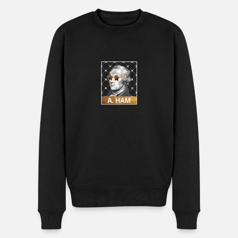 Alexander Hamilton US Gründervater - Männer Premium Bio Pullover - Schwarz
