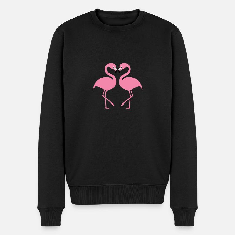 Flamingos - Männer Premium Bio Pullover - Schwarz
