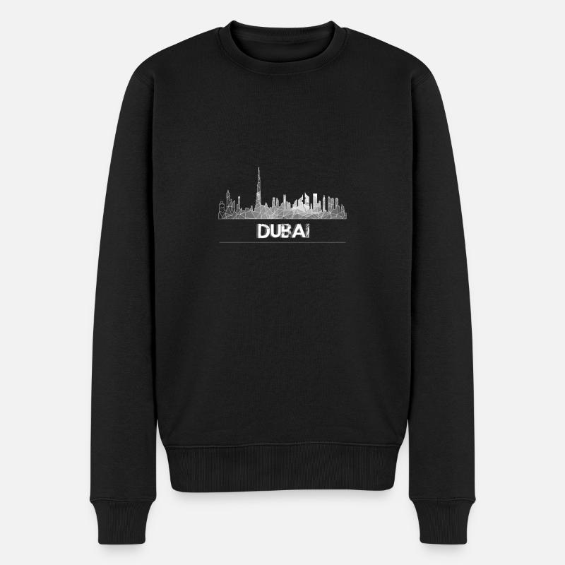 Dubaï Sykline gris - Pull Premium bio Homme - noir