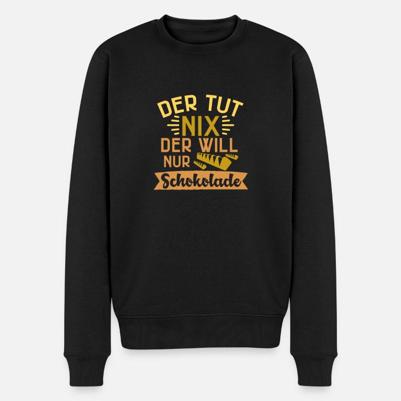 Schokolade - Männer Premium Bio Pullover - Schwarz