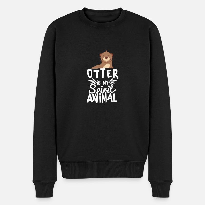 Niedlicher Otter ist mein Geist-Tier-lustiges Tier-Zitat - Männer Premium Bio Pullover - Schwarz