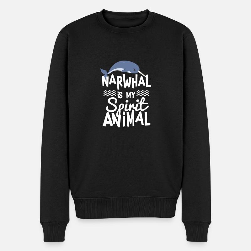 Le narval mignon est mon animal T-shirt d'esprit - Pull Premium bio Homme - noir