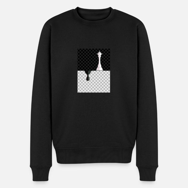 Schachmatt Dame König Bauer Schach - Männer Premium Bio Pullover - Schwarz