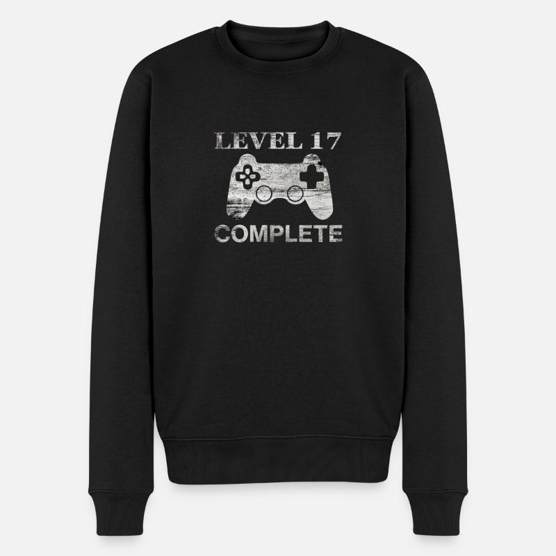 17 Jahre - 17. Geburtstag Level 17 Complete Shirt - Männer Premium Bio Pullover - Schwarz