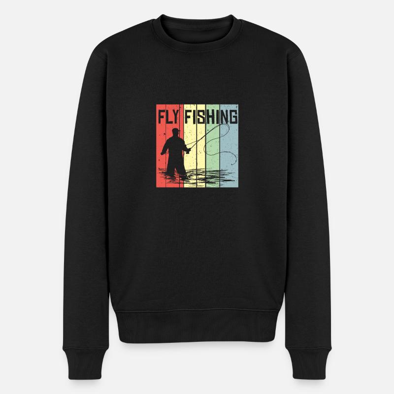 Fliegenfischen - Männer Premium Bio Pullover - Schwarz
