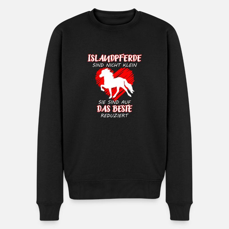 Islandpferde sind nicht klein - Männer Premium Bio Pullover - Schwarz
