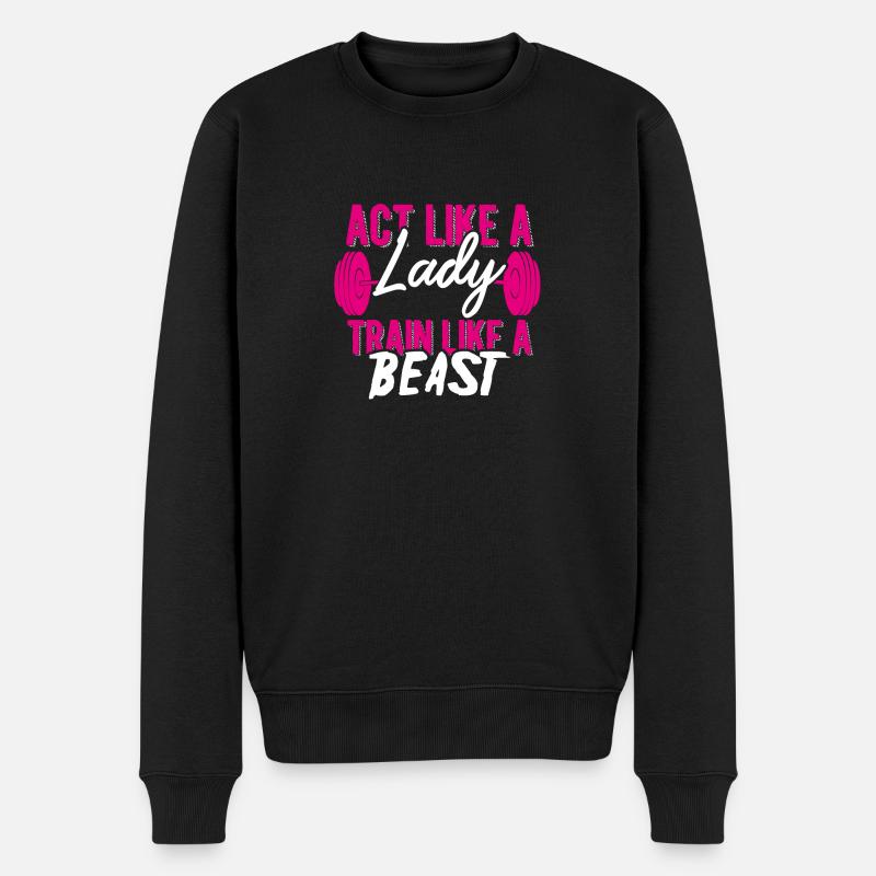 Fitness Gym - Männer Premium Bio Pullover - Schwarz