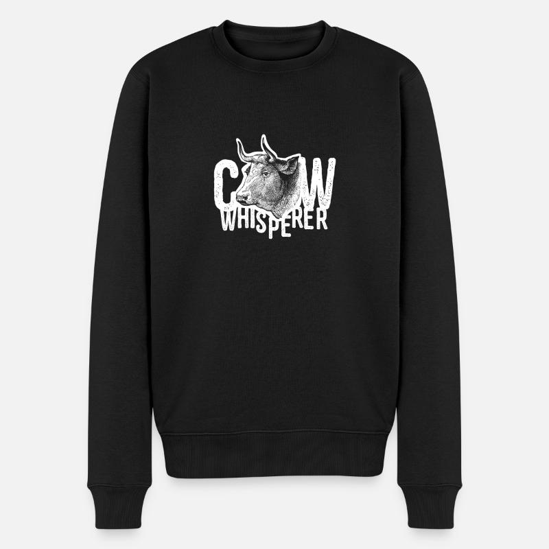 Cow Whisperer Vintage Farmer T Shirt Gift - Männer Premium Bio Pullover - Schwarz