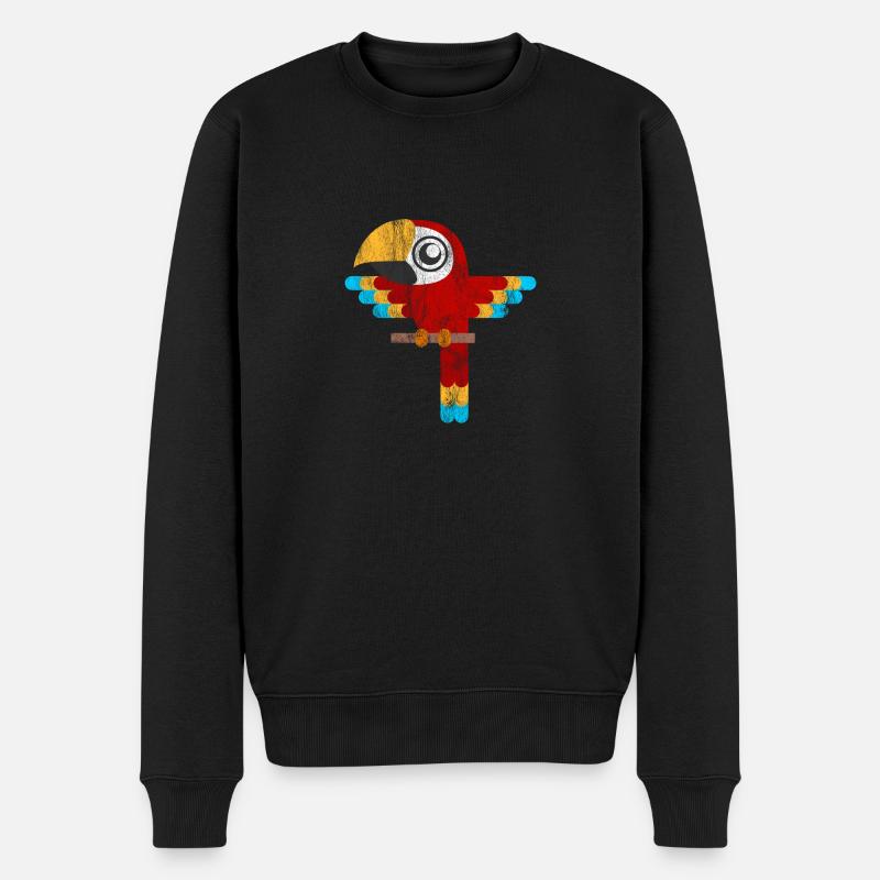Papagei Shirt Geschenk Tropischer Vogel T-Shirt - Männer Premium Bio Pullover - Schwarz