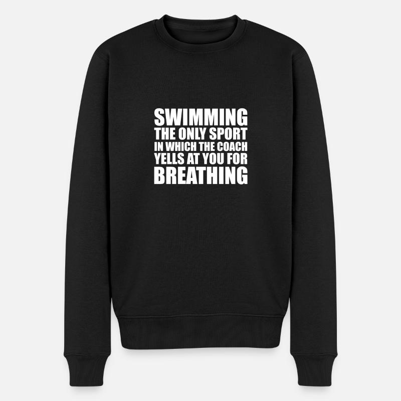 Schwimmen, die einzige Sportart in.. - Geschenk - Männer Premium Bio Pullover - Schwarz