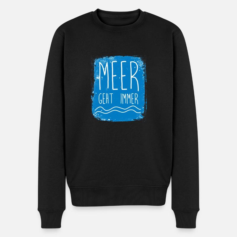 Meer01 - Männer Premium Bio Pullover - Schwarz