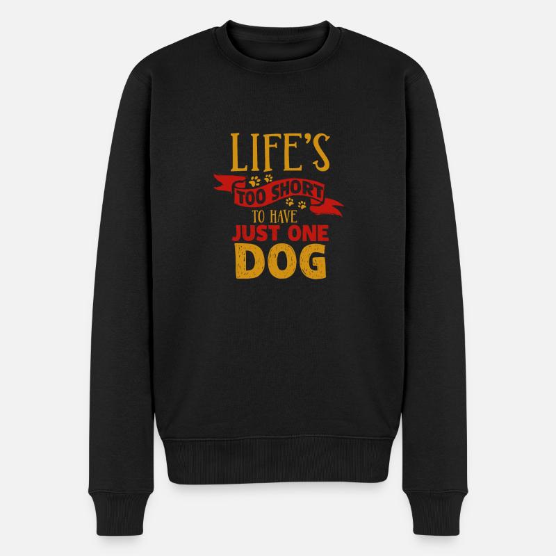Hund - Männer Premium Bio Pullover - Schwarz