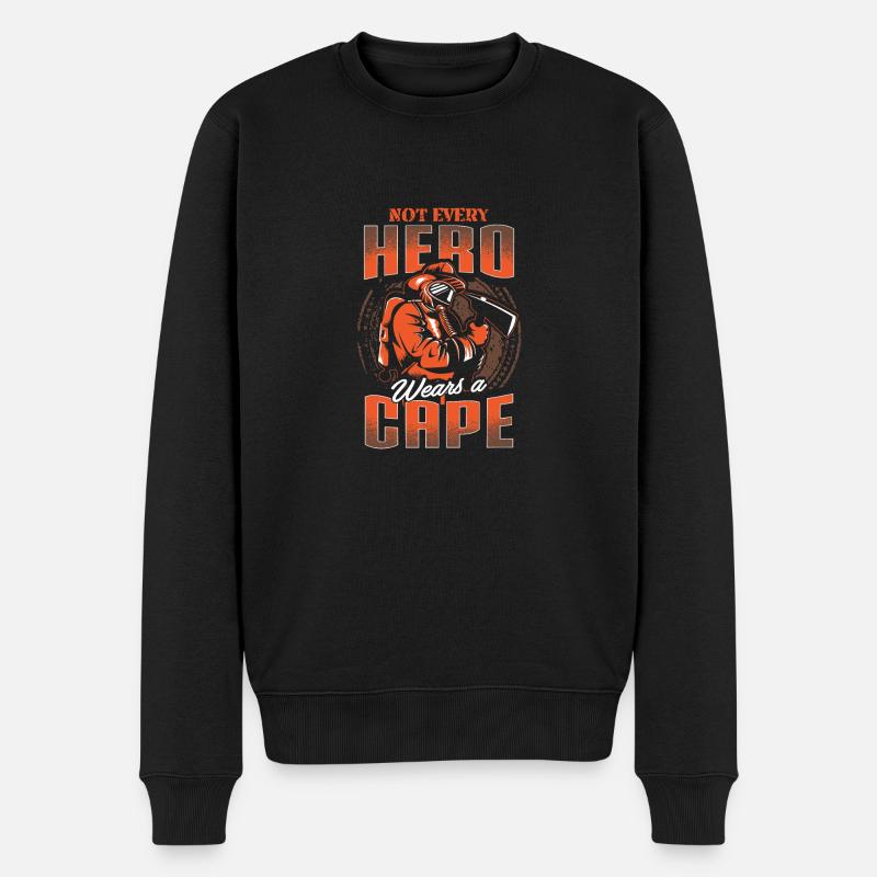Pompier pompier Firefighter héros cadeau - Pull Premium bio Homme - noir
