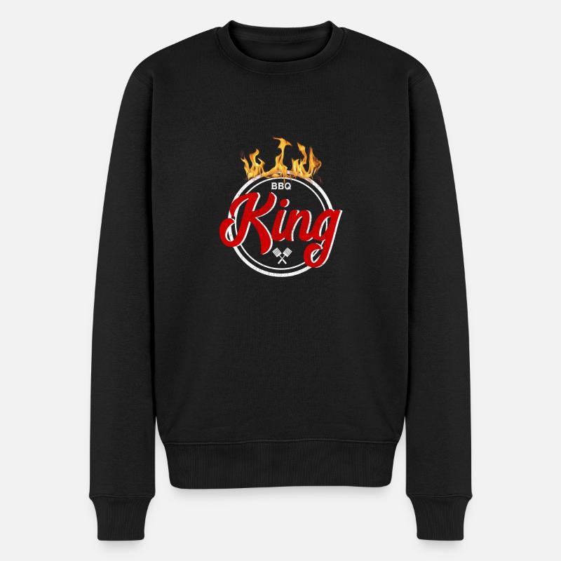 Barbecue Roi - BBQ King - Pull Premium bio Homme - noir