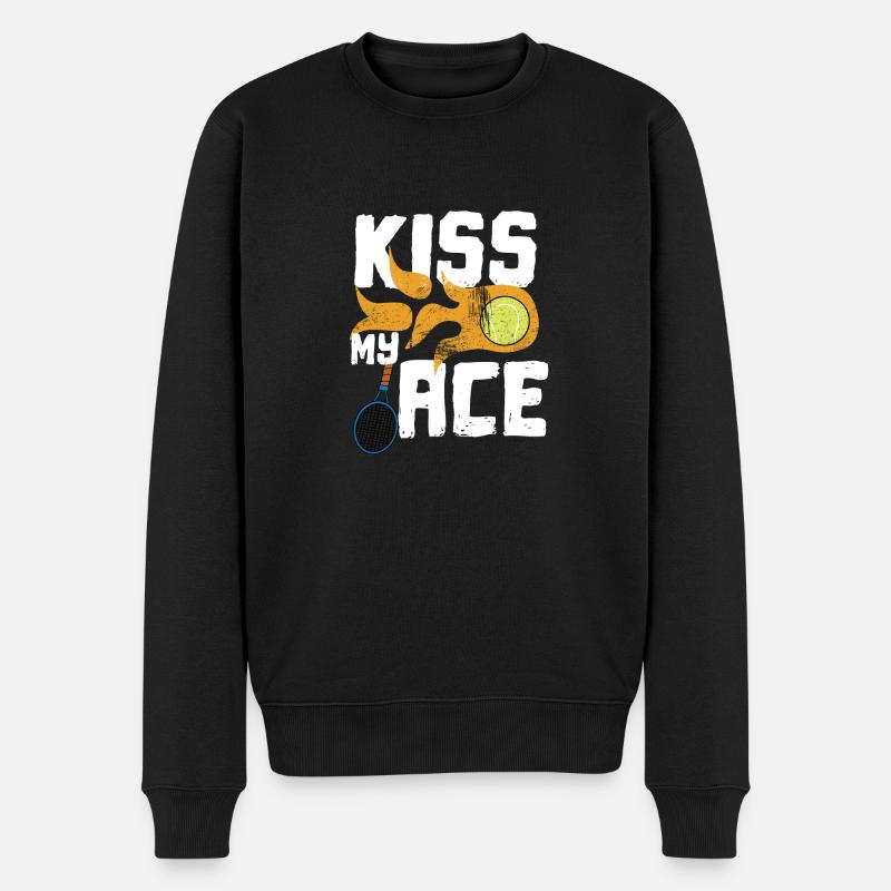 Tennis geboren um zu servieren Serve Ass Racket - Männer Premium Bio Pullover - Schwarz