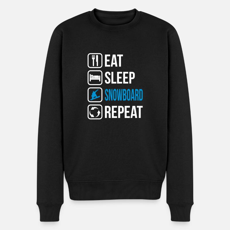 Mangez Sleep Snowboard Repeat - Pull Premium bio Homme - noir