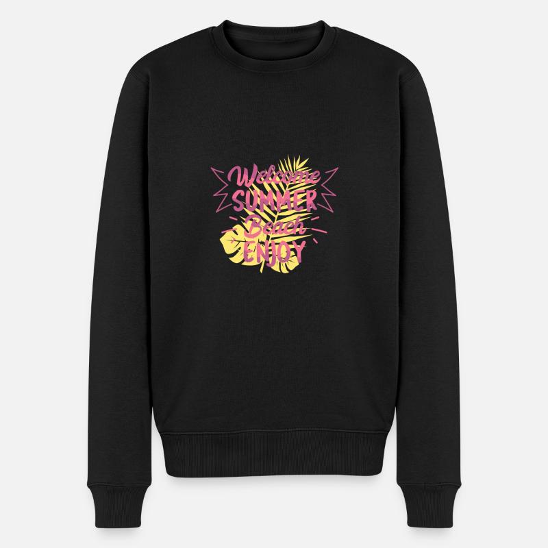 Willkommenes Sommer-Strand-Geschenk-Shirt - Männer Premium Bio Pullover - Schwarz