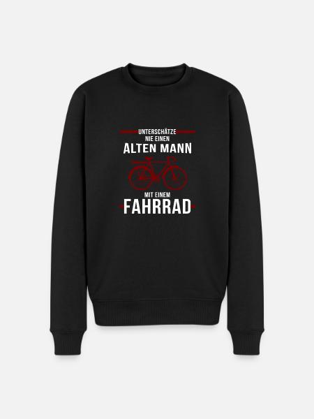 Alter Mann Fahrrad - Männer Premium Bio Pullover - Schwarz