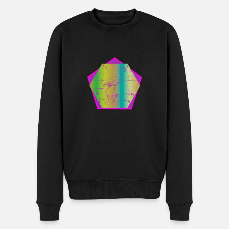Flamingo Fünfeck - Männer Premium Bio Pullover - Schwarz