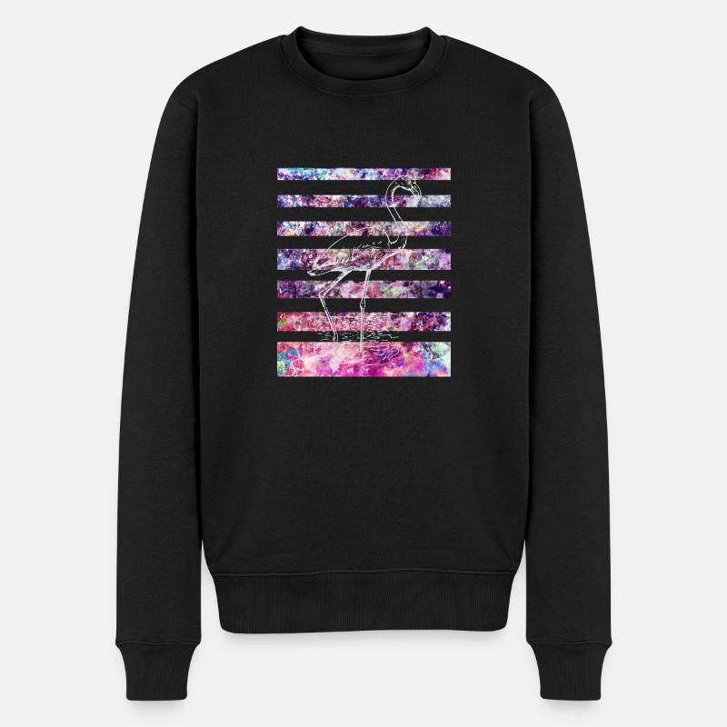 Flamingo - Männer Premium Bio Pullover - Schwarz