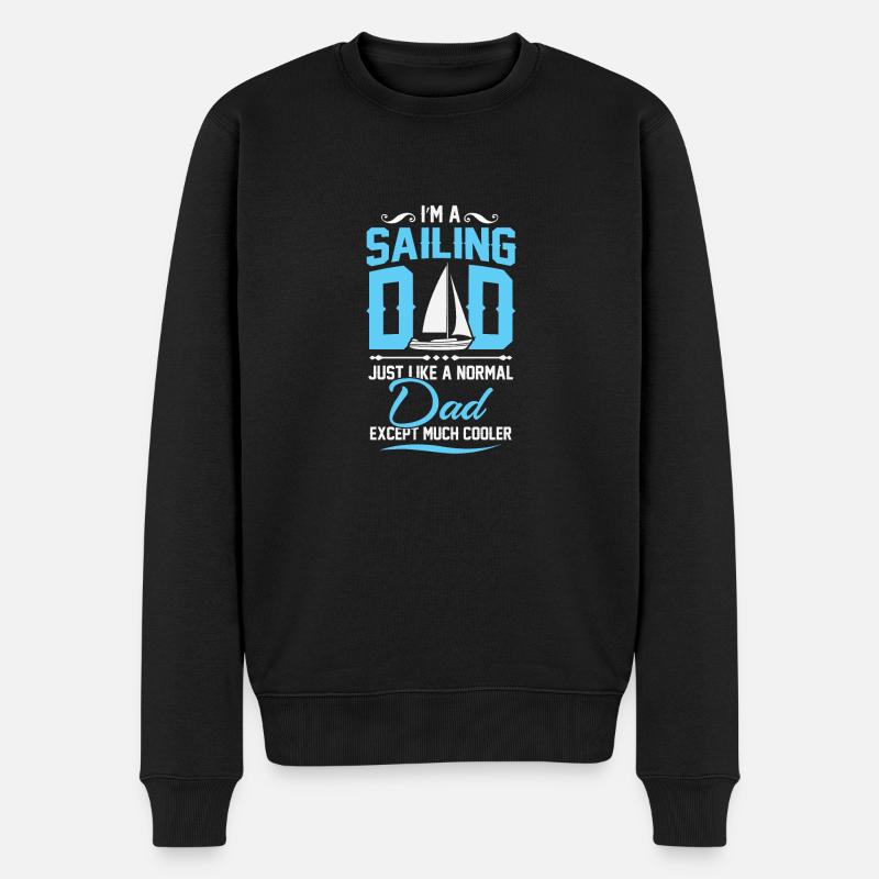 Sailing dad - Männer Premium Bio Pullover - Schwarz