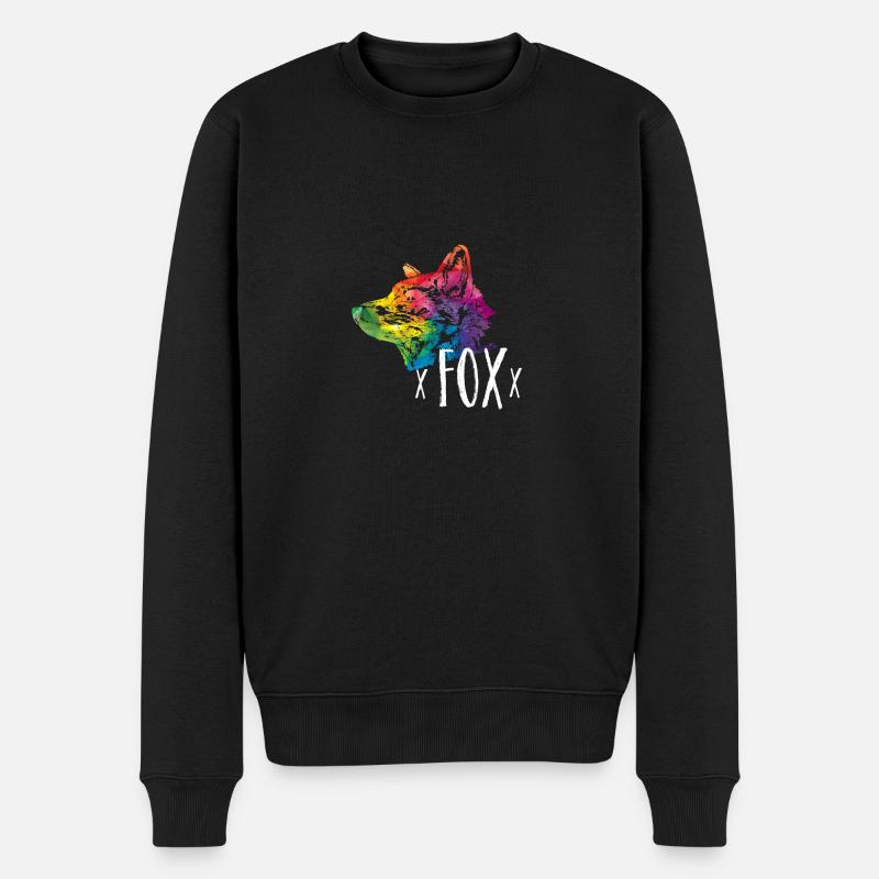 Fuchs - Männer Premium Bio Pullover - Schwarz