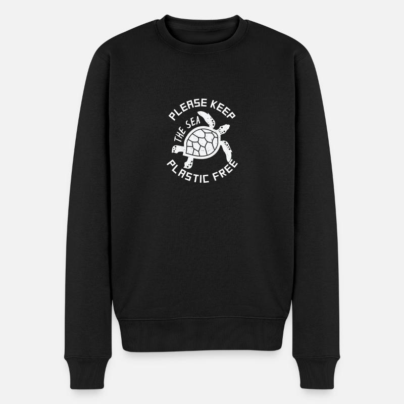 Umweltschützer T-Shirt Geschenk Schildkröten - Männer Premium Bio Pullover - Schwarz