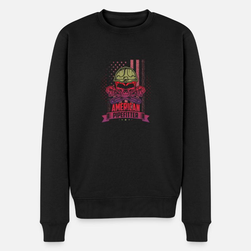 Tuyauteur américain - Pull Premium bio Homme - noir