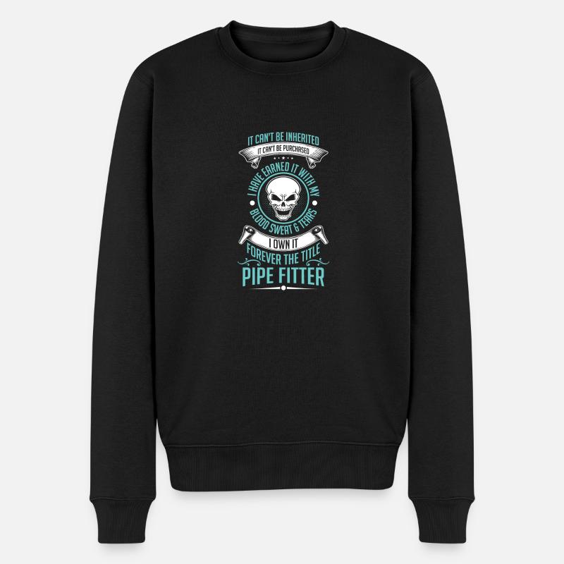 Pipefitter owned it - Männer Premium Bio Pullover - Schwarz