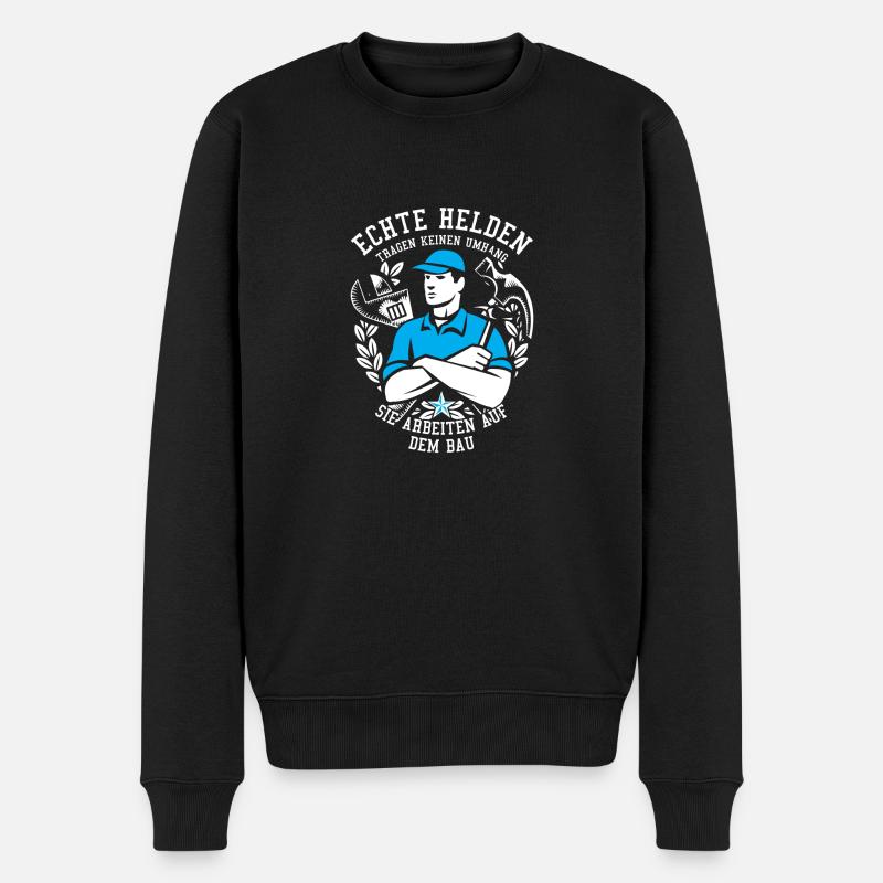 Bauarbeiter Shirt · Baustelle · Bagger · Helden - Männer Premium Bio Pullover - Schwarz