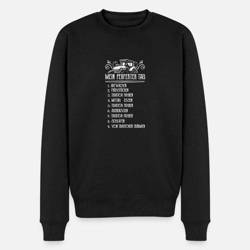 Landwirt Shirt · Landwirtschaft · Traktor Tag - Männer Premium Bio Pullover - Schwarz