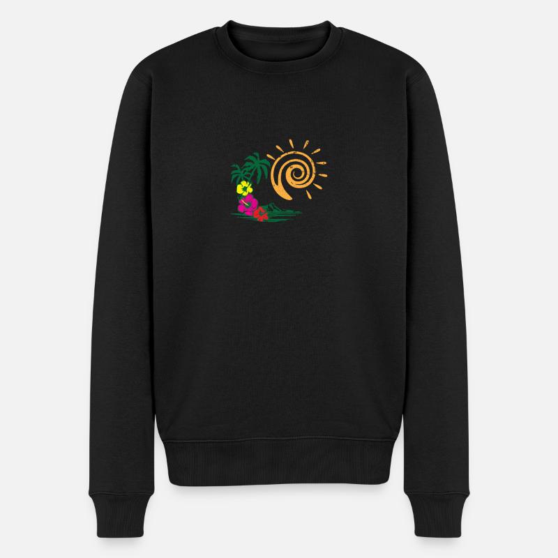 Sommer Sonne - Männer Premium Bio Pullover - Schwarz