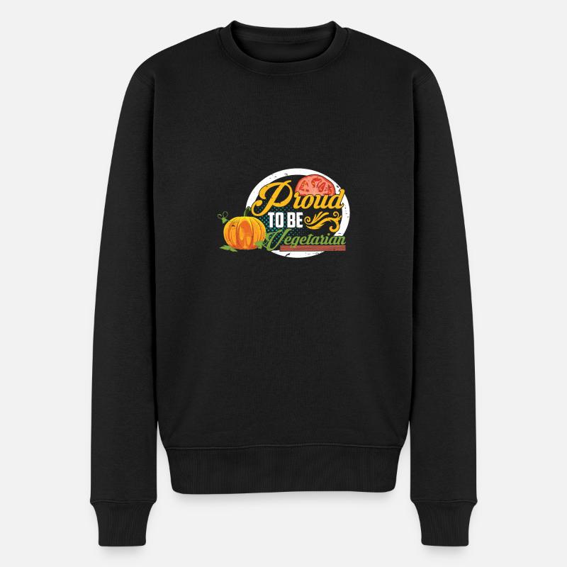 Proud to be Vegetarian - Männer Premium Bio Pullover - Schwarz