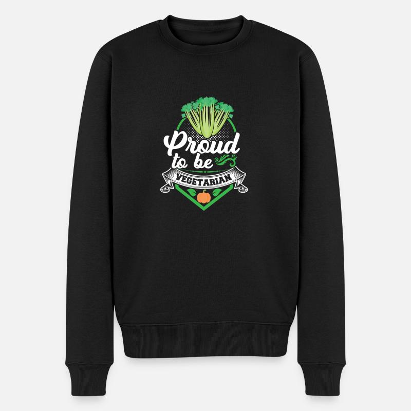 Proud to be Vegetarian - Männer Premium Bio Pullover - Schwarz