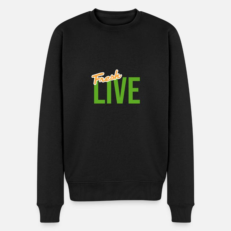 Fresh live - Männer Premium Bio Pullover - Schwarz