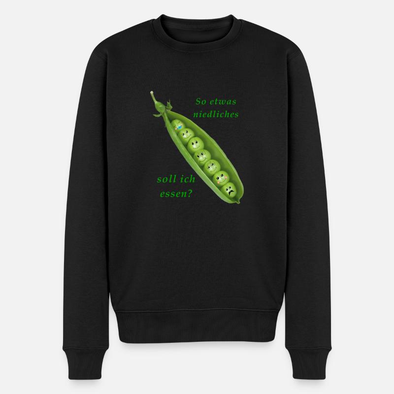 Erbsen isst man nicht - Männer Premium Bio Pullover - Schwarz