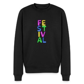 Festival - Männer Premium Bio Pullover - Schwarz - Vorne - Nico (187cm)