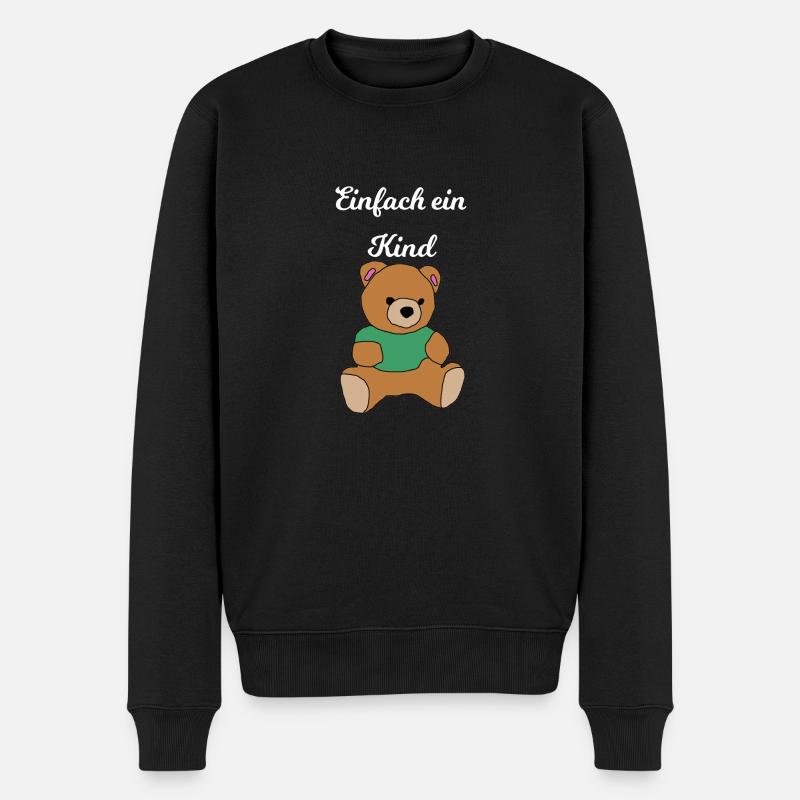 Teddybär - Männer Premium Bio Pullover - Schwarz