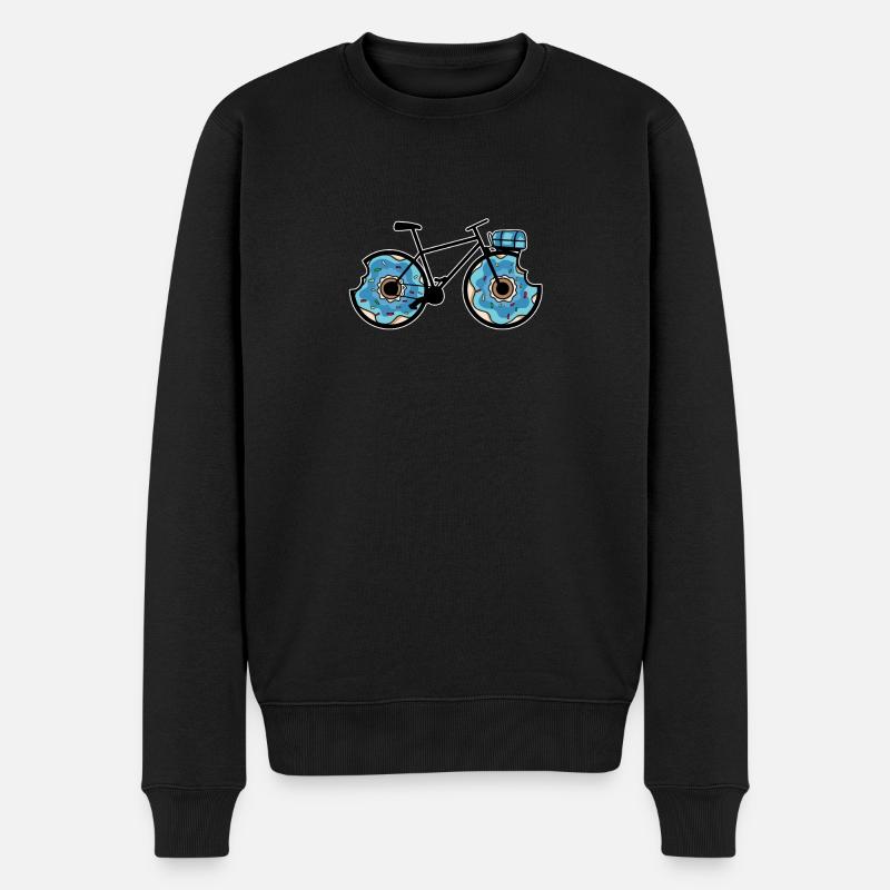 Bicycle Cyclist Donut Doughnut Wheel Gift Idea - Männer Premium Bio Pullover - Schwarz