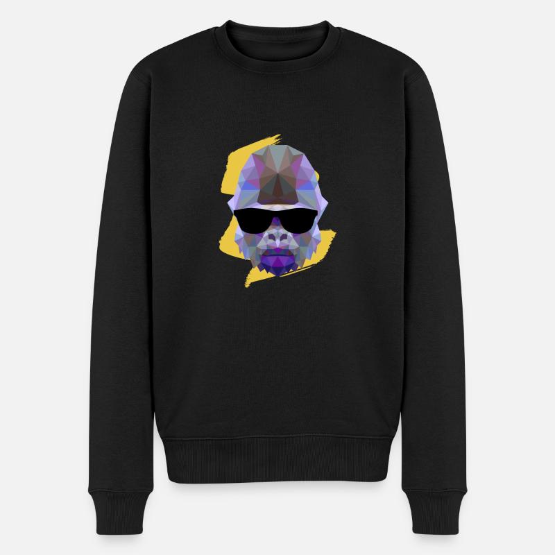 Gorilla - Tiere - Männer Premium Bio Pullover - Schwarz