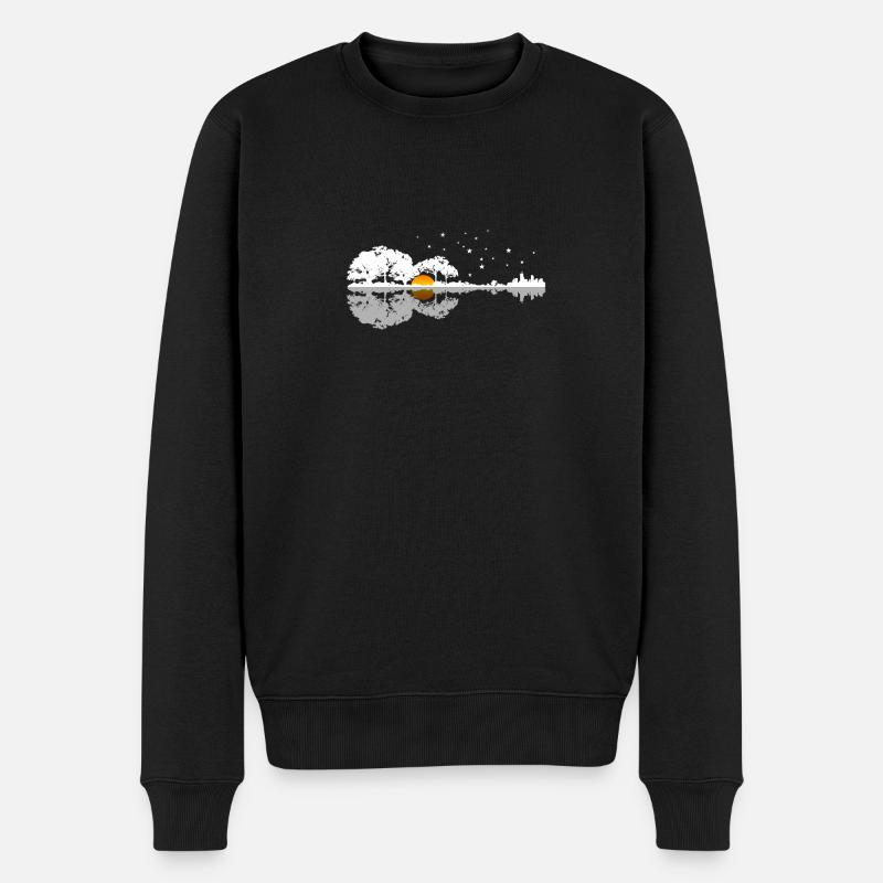 Gitarre - Männer Premium Bio Pullover - Schwarz