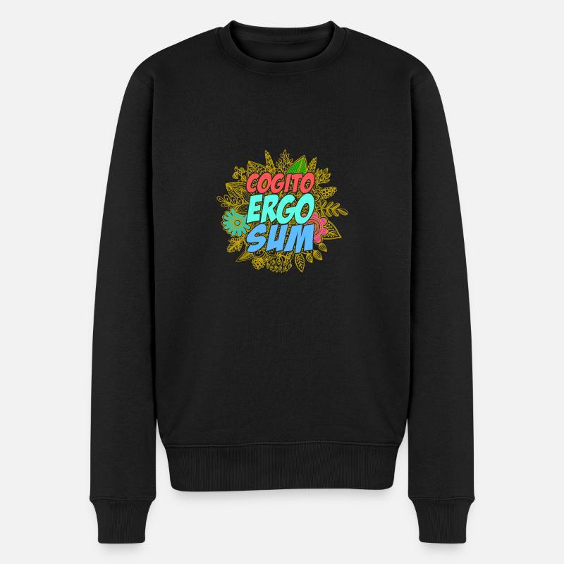 Cogito ergo sum - Männer Premium Bio Pullover - Schwarz